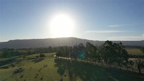 Sunset at Farming Landscape at Countryside Rural Scenery. Stock Video ...