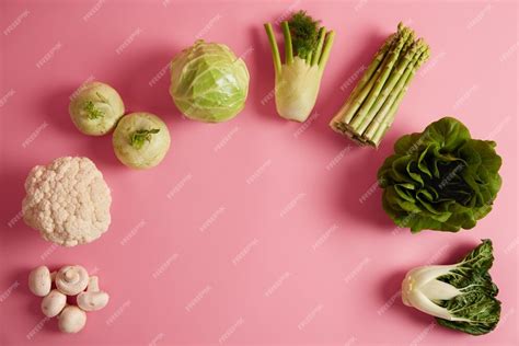 Free Photo | Flat lay of ripe green leafy vegetables containing much vitamins and nutrients ...