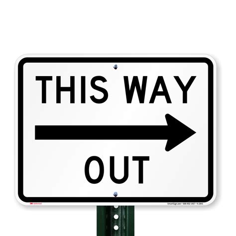 This Way Out Directional Road Sign, SKU: K-2841