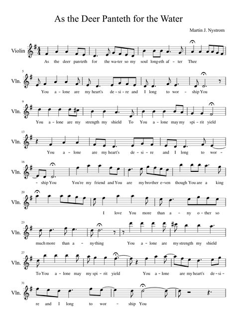 As The Deer Panteth Sheet Music - cloudshareinfo