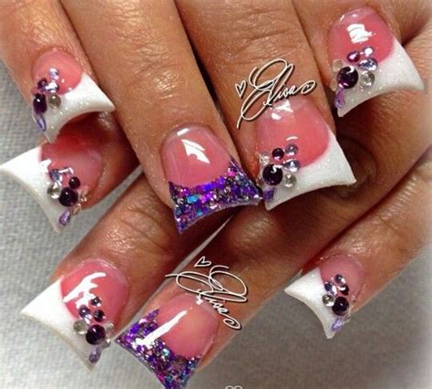 Very Cute flare moon shape nails change Purple for gold/red/silver | Red nails, Nails, Sparkly nails