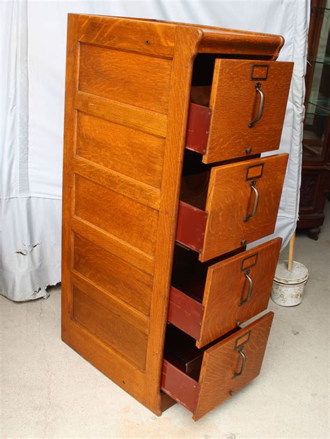 Bargain John's Antiques | Antique Oak Four Drawer Globe Filing File Cabinet - original finish ...