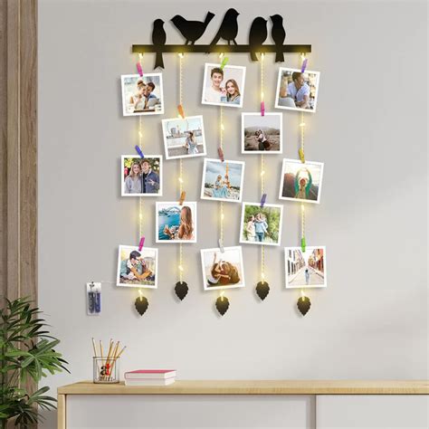 Art Street Birds Design MDF Plaque Clip Photo Frame Collage Hanging Fr ...