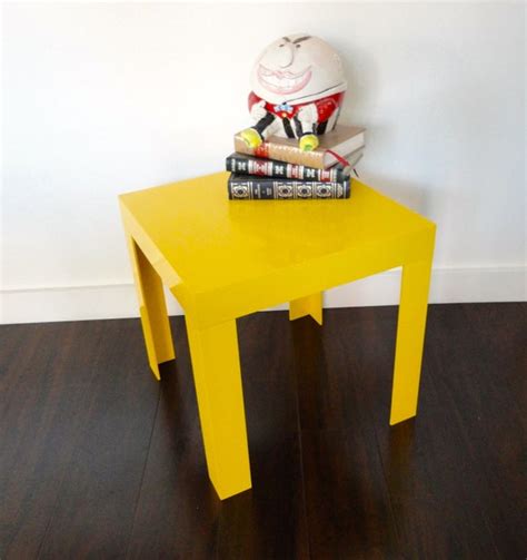 Vintage Parsons Table Plastic Yellow Stacking Table Eames Era