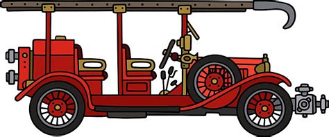 Vintage Fire Truck Vintage Truck Old Vector, Vintage, Truck, Old PNG and Vector with Transparent ...