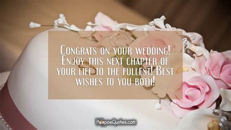 Congrats on your wedding! Enjoy this next chapter of your life to the fullest! Best wishes to ...