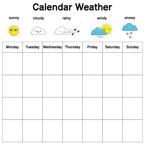 Monthly Weather Chart Kindergarten - 10 Free PDF Printables | Printablee