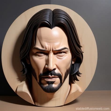 Wood Carving of Keanu Reeves as John Wick | Stable Diffusion Online
