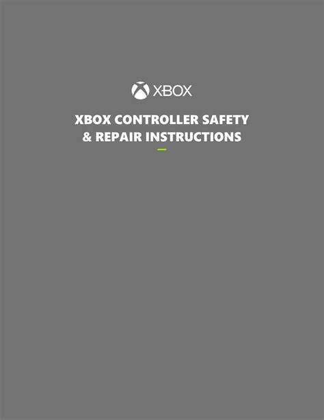 MICROSOFT XBOX CONTROLLER REPAIR INSTRUCTIONS Pdf Download | ManualsLib