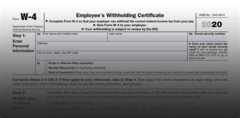 IRS Issues 2020 Form W-4