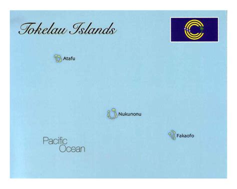 Detailed map of Tokelau with flag | Tokelau | Oceania | Mapsland | Maps ...