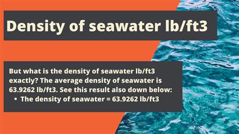 Density Of Salt Water Lb/ft3