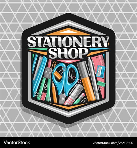 Logo for stationery shop Royalty Free Vector Image