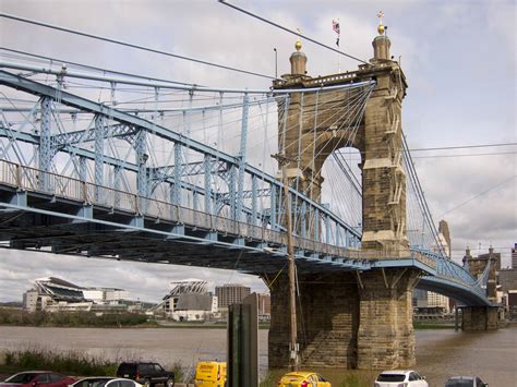 The John A. Roebling Suspension Bridge - Down the Road