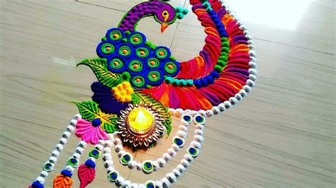 Diwali and dassehara FESTIVAL'S rangoli designs colors #588 - YouTube