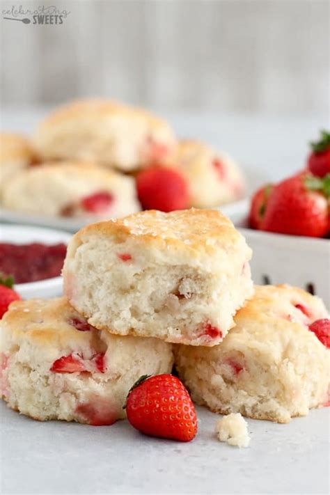 Strawberry Biscuits - Celebrating Sweets