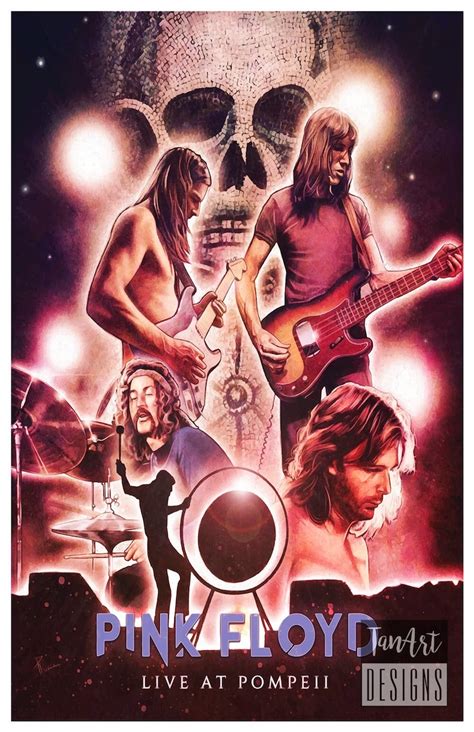 Pink Floyd Live at Pompeii Illustration Poster Pink Floyd Poster Pink ...