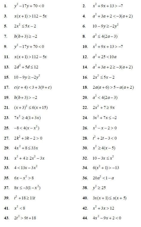 Grade 9 Quadratic Equations Worksheets - Quadraticworksheet.com