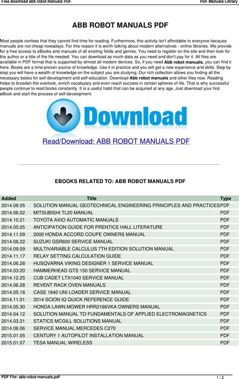 Abb Robot Manuals