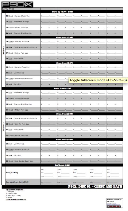 P90X2 Workout Sheets | Blog Dandk