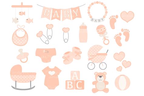 pink baby shower clipart - Clip Art Library