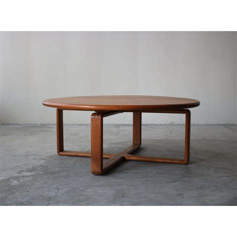 Mid-Century Round Solid Teak Coffee Table | Chairish