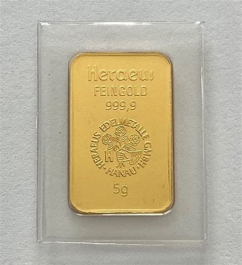 5 grams - Gold .999 - Heraeus - Sealed - Catawiki