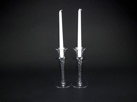 Orrefors Crystal Candle Holders, Set of Two 8 inch tall Twisted Stem ...