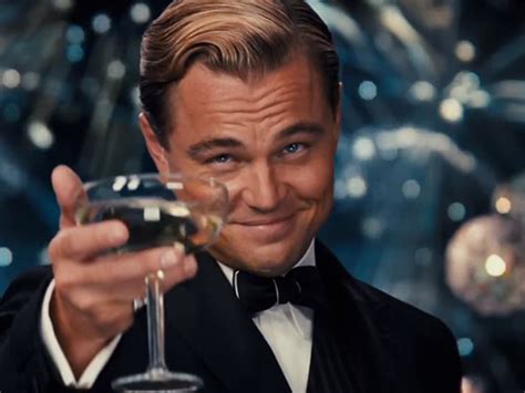 Cheers! Let's toast Leonardo DiCaprio again and again and again