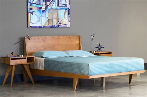 Modern Platform Bed Frame Mid Century Solid Wood King | Etsy | Bed ...