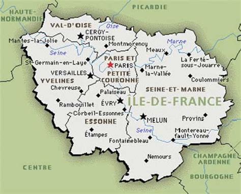 Paris - Région Ile-de-France - Voyages - Cartes