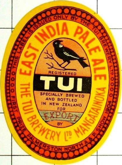 TUI Beer label New Zealand 1950s | Cerveza etiqueta, Cerveza, Retro