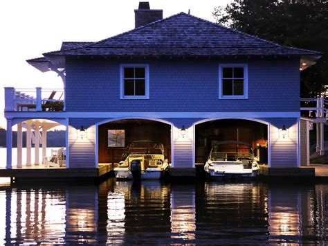 The way the lighting hits the water on our client's boathouse...just wow! We missed our time on ...