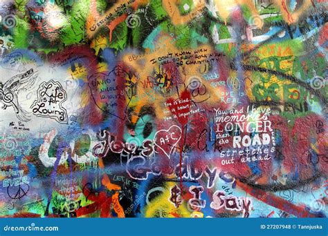 John Lennon Wall in Prague Graffiti Editorial Stock Photo - Image of hippie, mood: 27207948