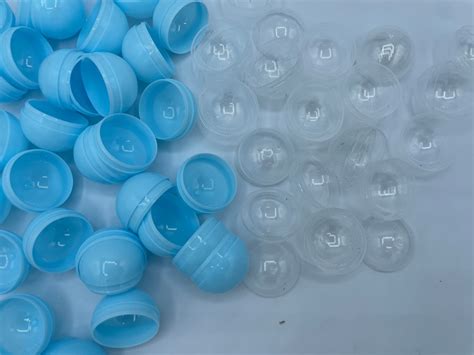 Empty Capsules Clear-light Blue Colored Round Plastic Capsules 1.1 Inch ...