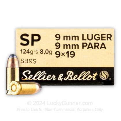 Sellier & Bellot 9mm Ammo - 124 gr Soft Point