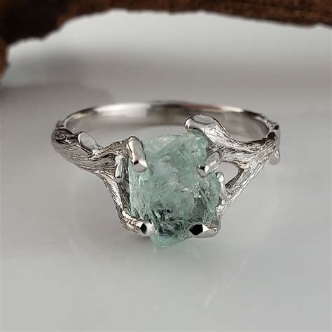 Dawn Vertrees Raw Uncut Rough Engagement Wedding Rings: 14k White Gold Raw Uncut Rough ...