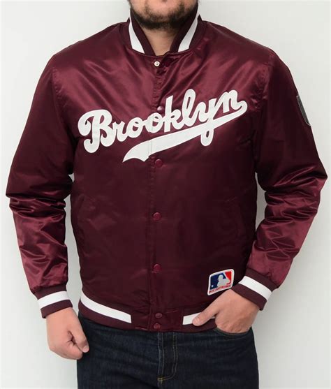 Satin Maroon Brooklyn Dodgers Bomber Jacket - Jackets Expert