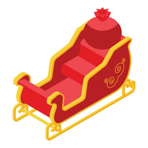 Santa delivery sleigh icon, isometric style 15653181 Vector Art at Vecteezy