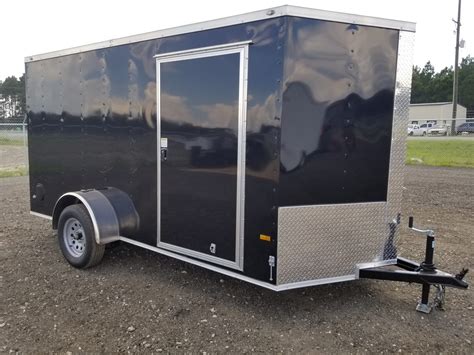 Enclosed Trailer 6x12 Black Single Axle (ad 10) - USA Cargo Trailer