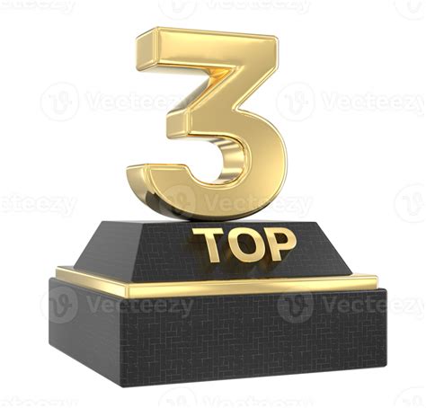 Top Gold With Black Number 3D Render 27255932 PNG