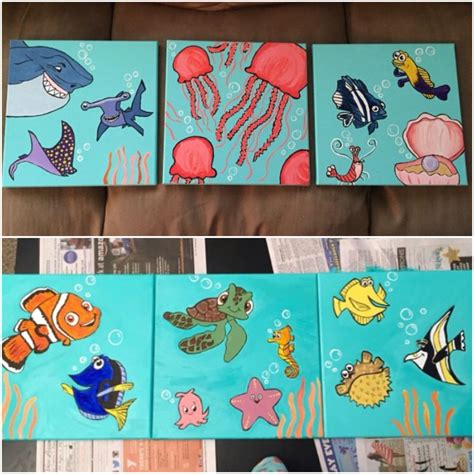 Hand painted Finding Nemo canvas I made for Noahs Finding Nemo Nursery ...