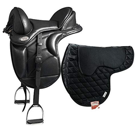 HILASON 18 in Horse English Treeless Saddle in Endurance Trail Pad | Horse Tack Depot