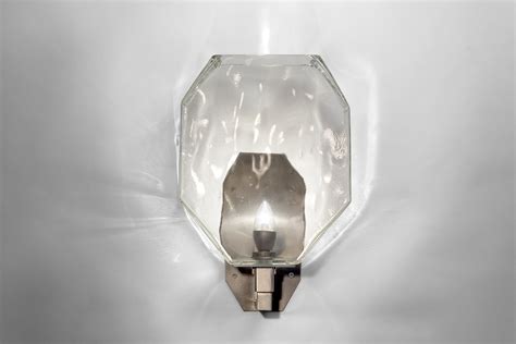 Cast Glass Diamond Wall Sconce Clear