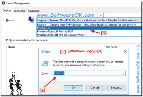 Windows-10/11 tool to change the color profile for a device, where is it? (printer, fax)