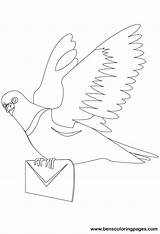 Carrier Pigeon To color sketch template