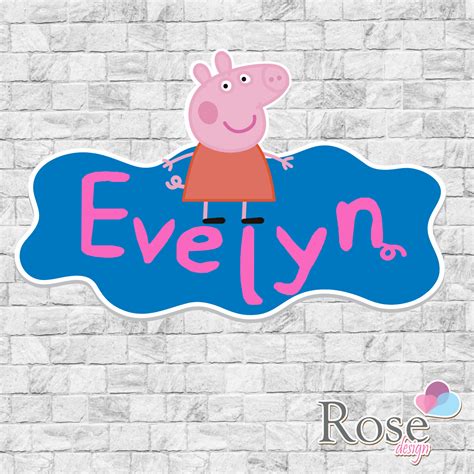 Peppa pig custom logo, Peppa pig Birthday party, Peppa pig theme, Peppa pig decor | Peppa pig ...