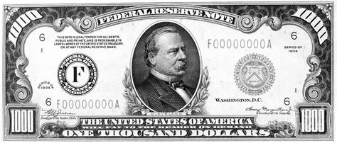 1,000 Dollar Bill Photograph by Granger