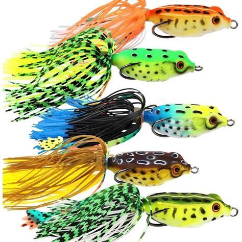 YONGZHI Fishing Lures Topwater Floating Weedless Lure Frog Baits with Double Sharp Hooks Soft ...