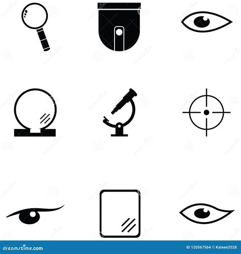 Look icon set stock vector. Illustration of lens, black - 120567564